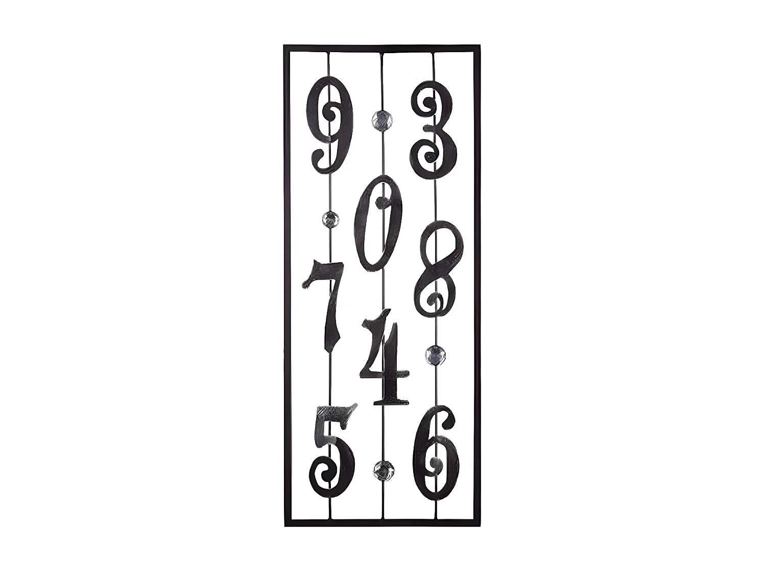 Décoration Murale en Métal "Chiffres" 61cm Noir