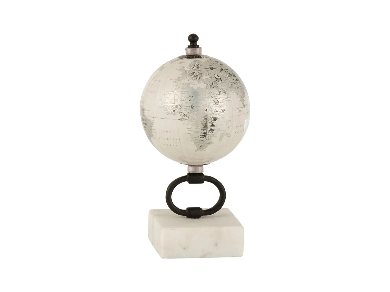 Globe sur Pied Marbre "Marbe" 20cm Blanc & Noir