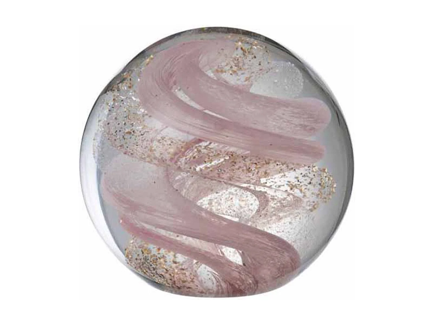 Presse-Papier en Verre "Guirlande" 10cm Rose & Or