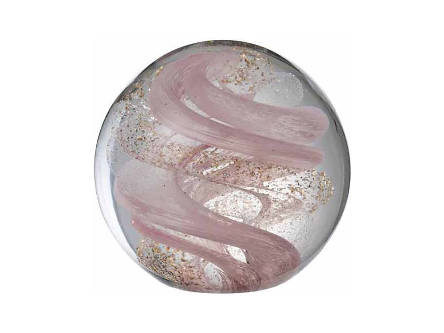 Presse-Papier en Verre "Guirlande" 10cm Rose & Or
