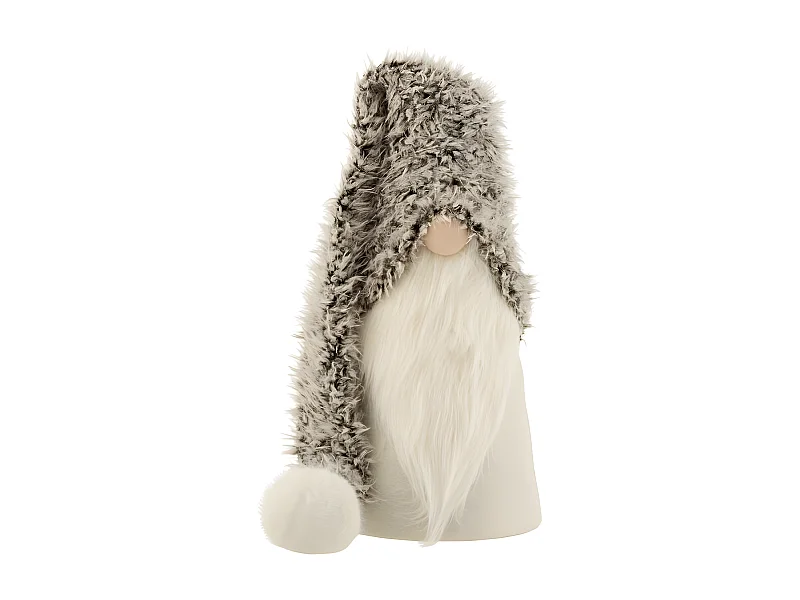 Statuette Déco "Père Noël Hiver" 60cm Gris