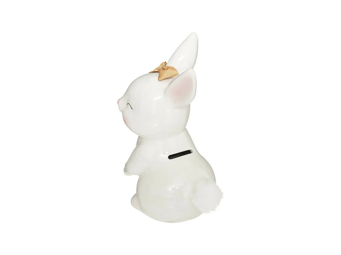 Tirelire Enfant "Lapin" 22cm Blanc