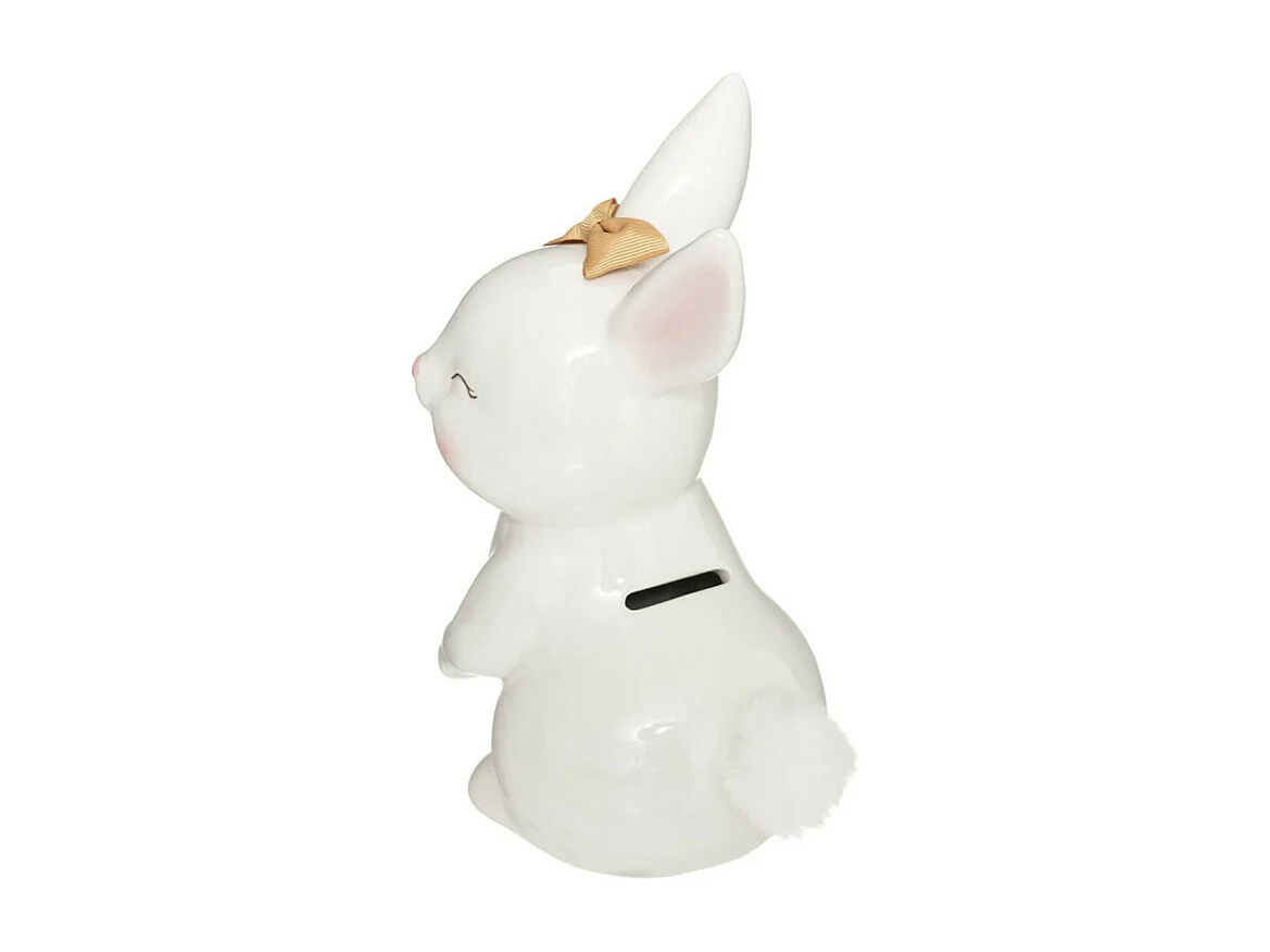 Tirelire Enfant "Lapin" 22cm Blanc