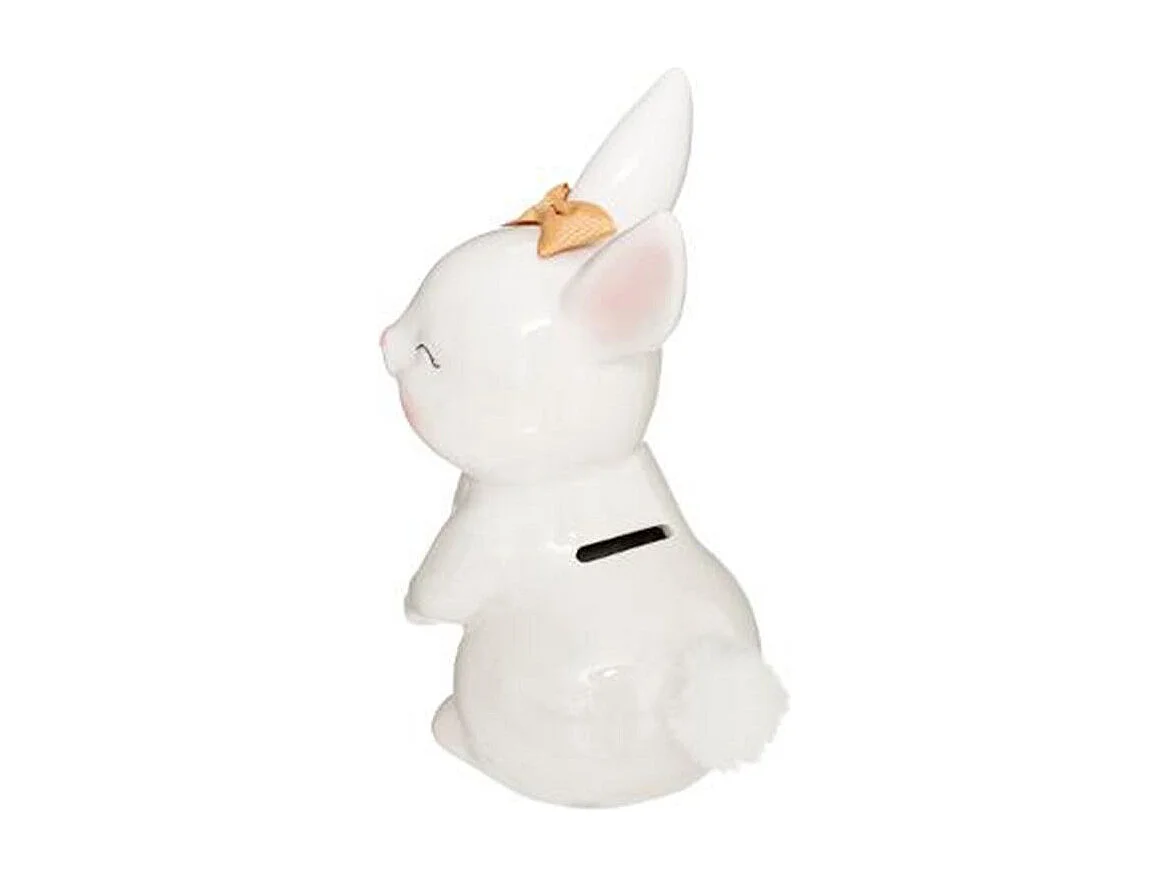 Tirelire Enfant "Lapin" 22cm Blanc