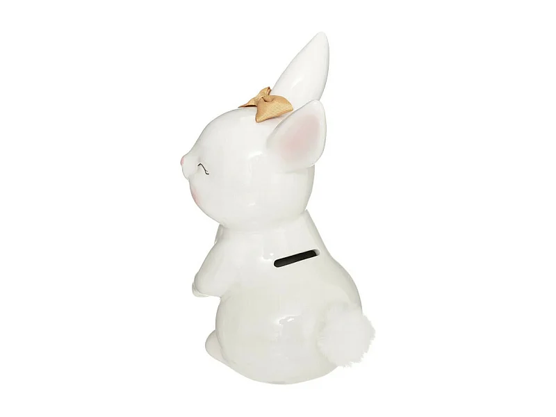 Tirelire Enfant "Lapin" 22cm Blanc