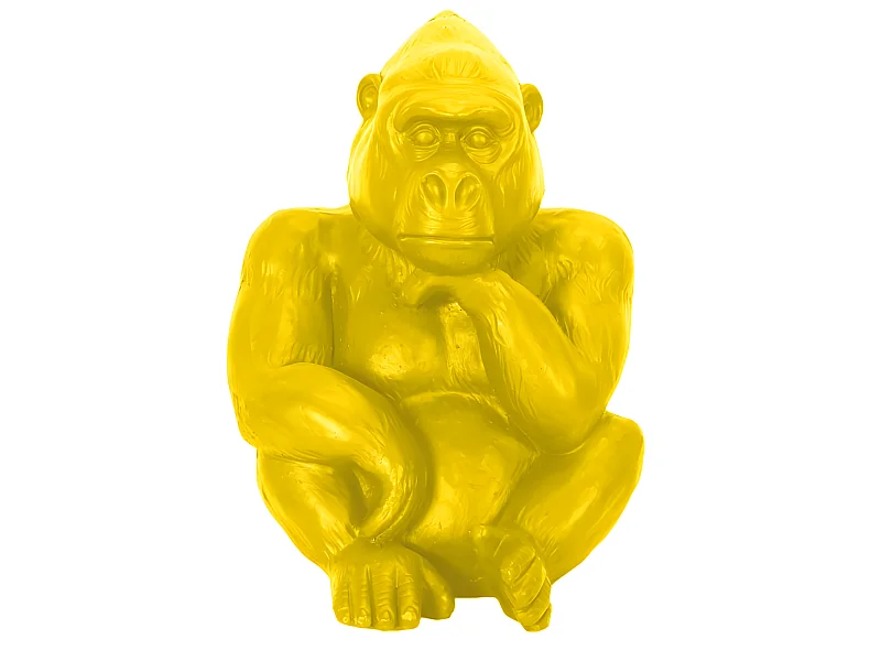 Statuette Déco en Magnésie "Gorille" 54cm Jaune