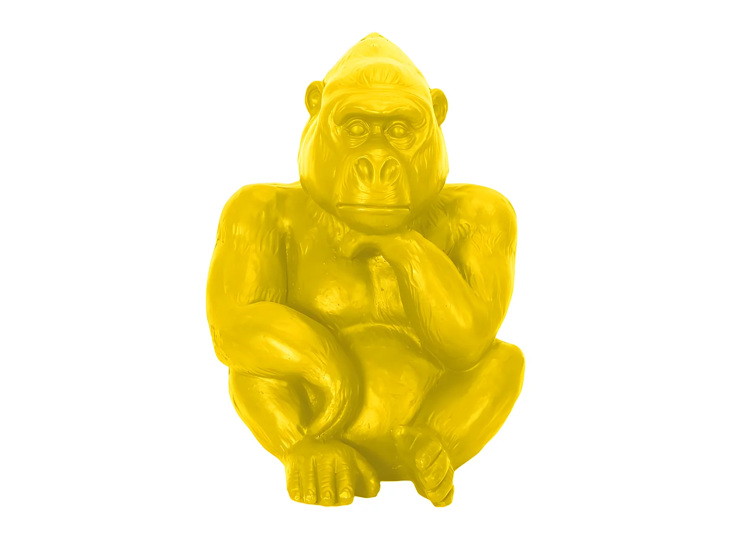Statuette Déco en Magnésie "Gorille" 54cm Jaune