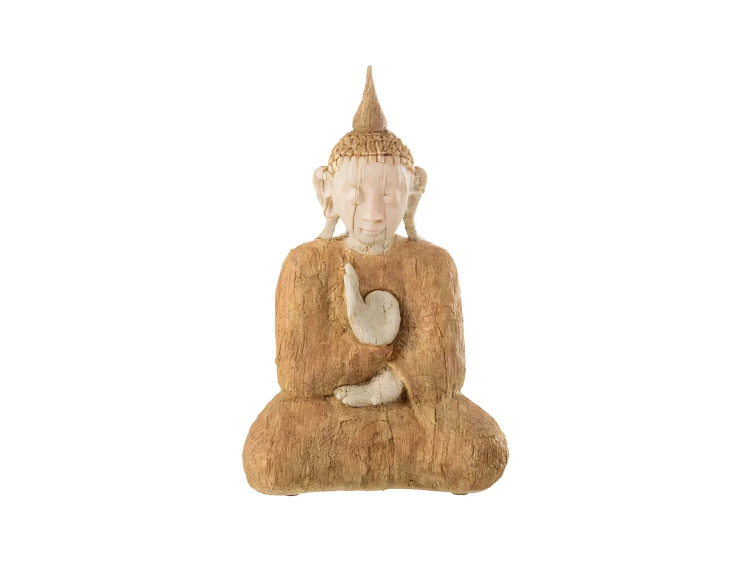 Statuette Déco "Bouddha Assis" 39cm Beige