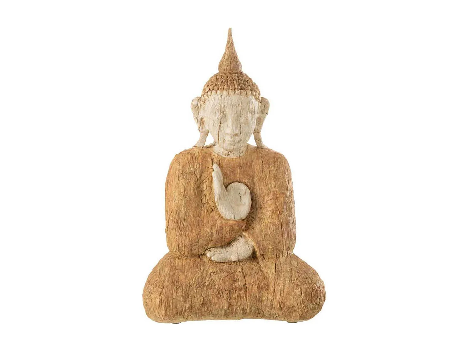 Statuette Déco "Bouddha Assis" 39cm Beige
