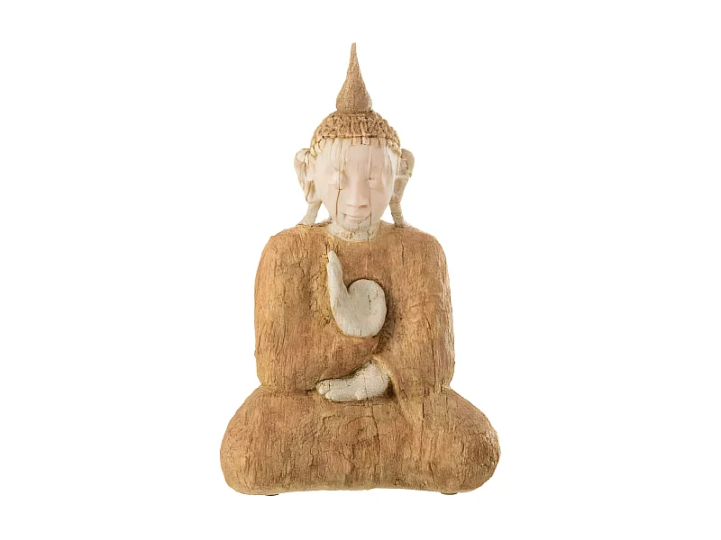 Statuette Déco "Bouddha Assis" 39cm Beige