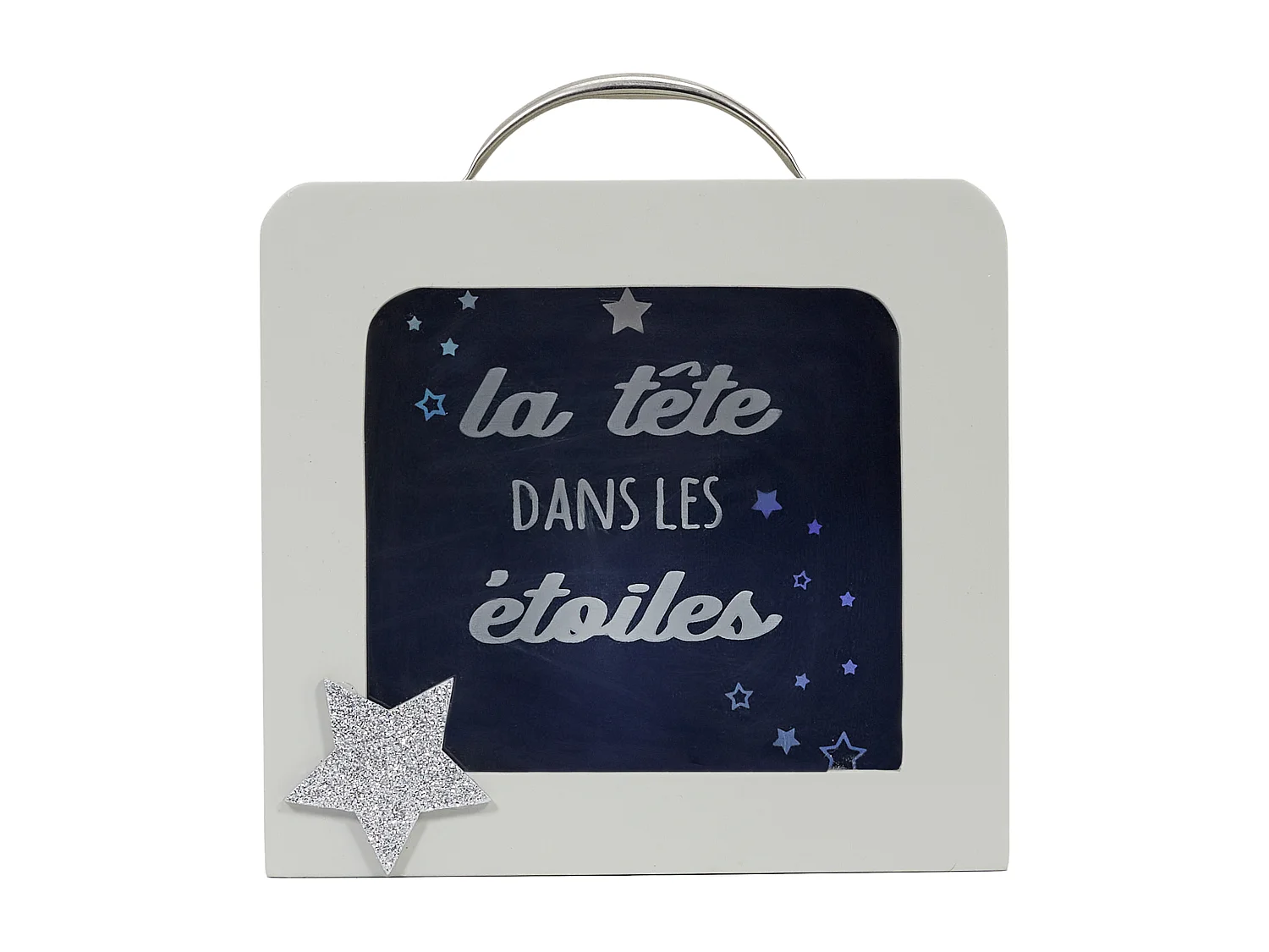 Tirelire Valise Enfant Blanc, Gris