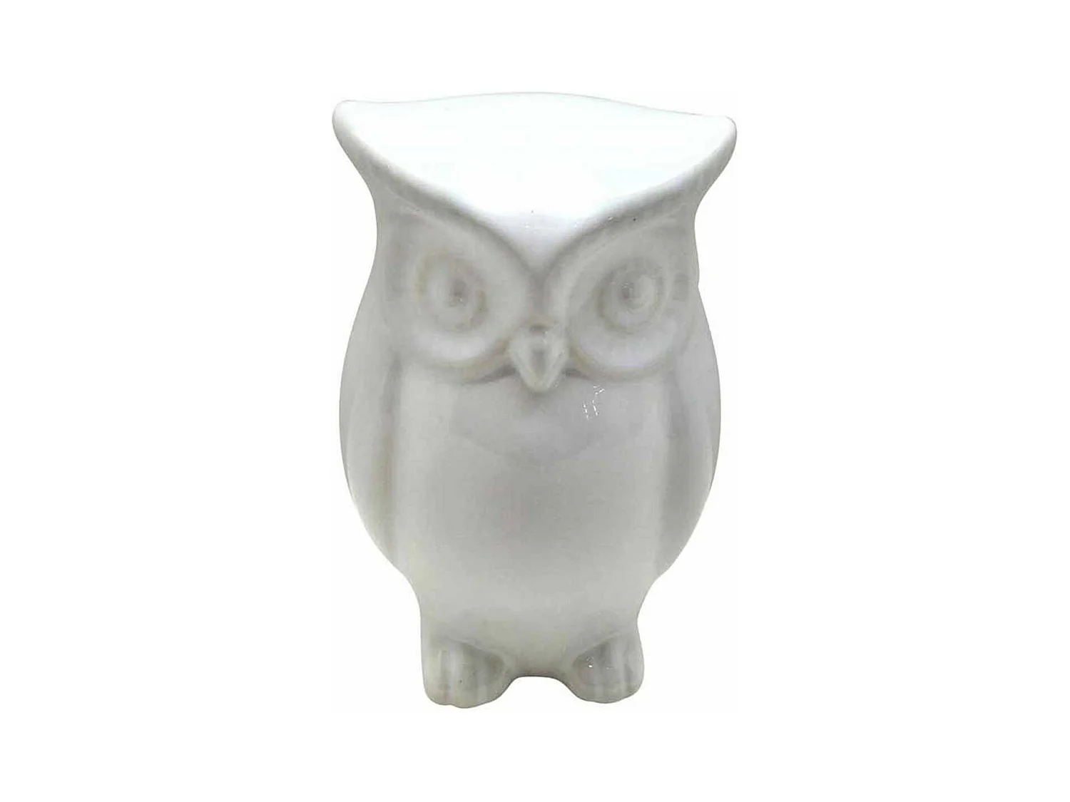 Statue Déco en Céramique "Jolie Chouette" 15cm Blanc