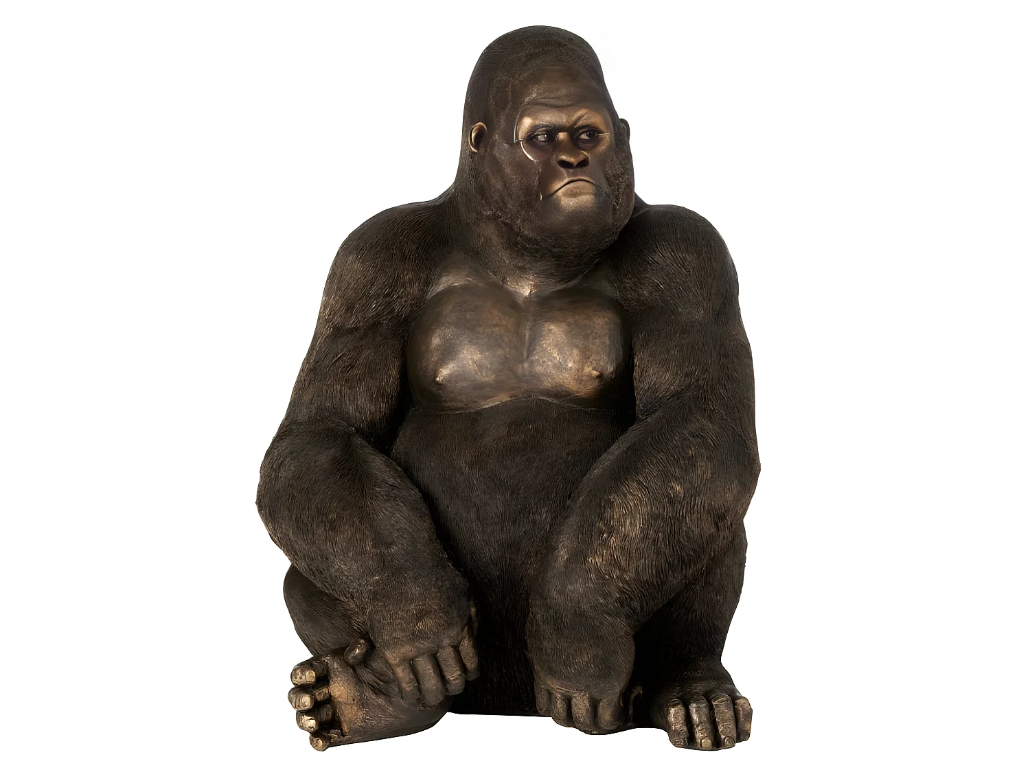 Statue Déco en Résine "Gorille" 88cm Marron