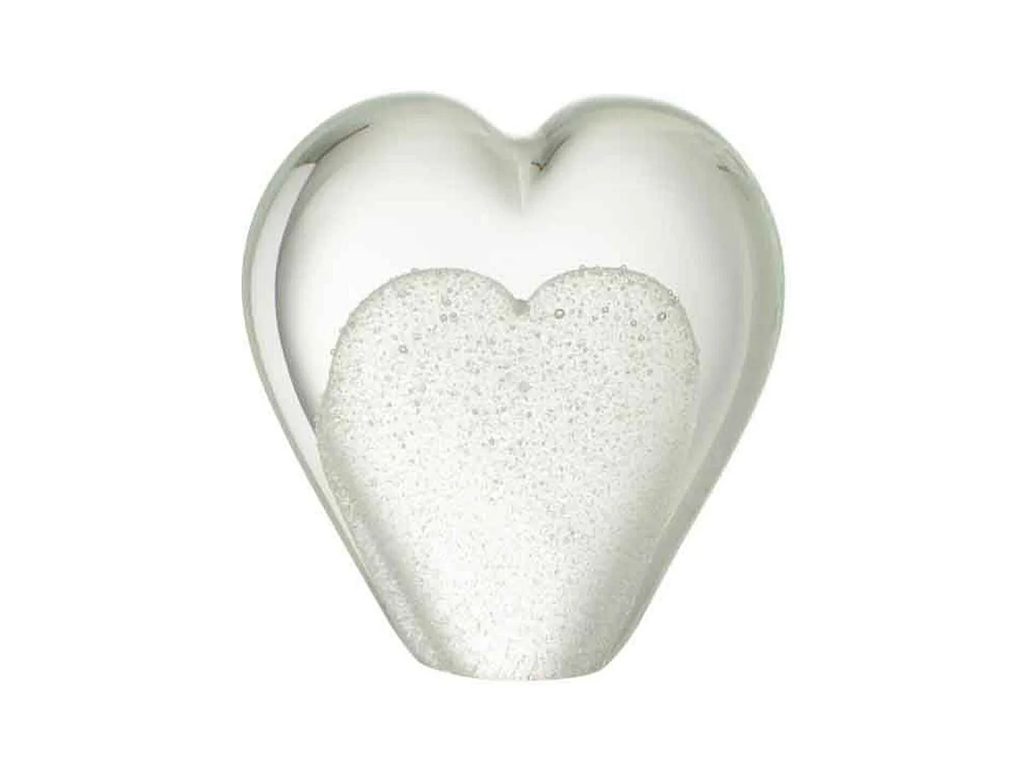 Presse-Papier en Verre "Cœur" 10cm Blanc