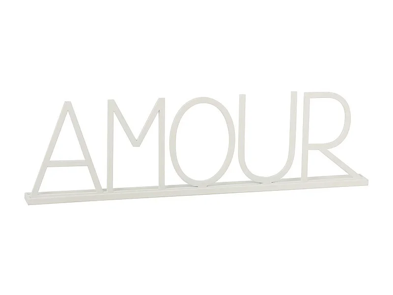 Mot Déco en Métal "Amour" 77cm Blanc