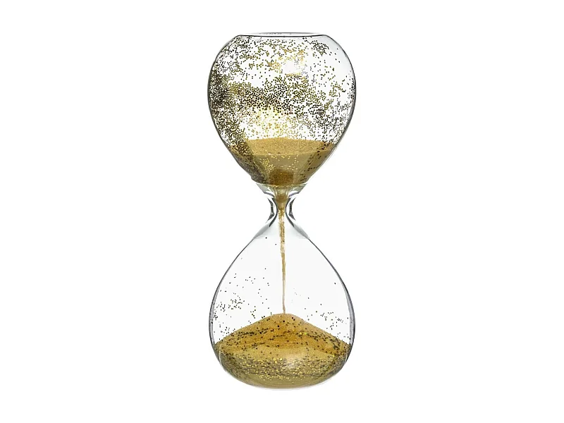 Sablier Déco "Paillettes" 20cm Or