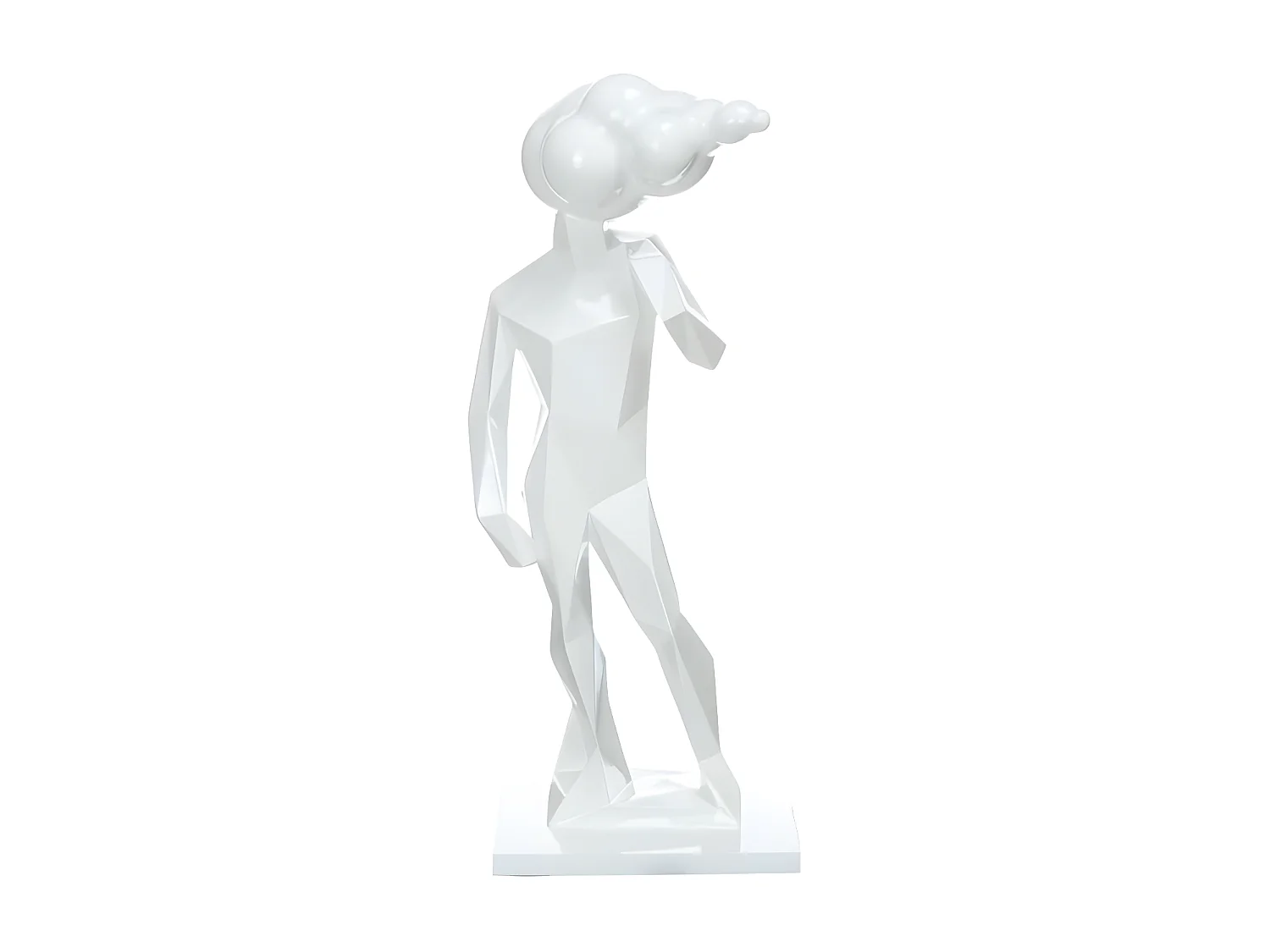 Statue Design "Sculpture Kenya" 56cm Blanc
