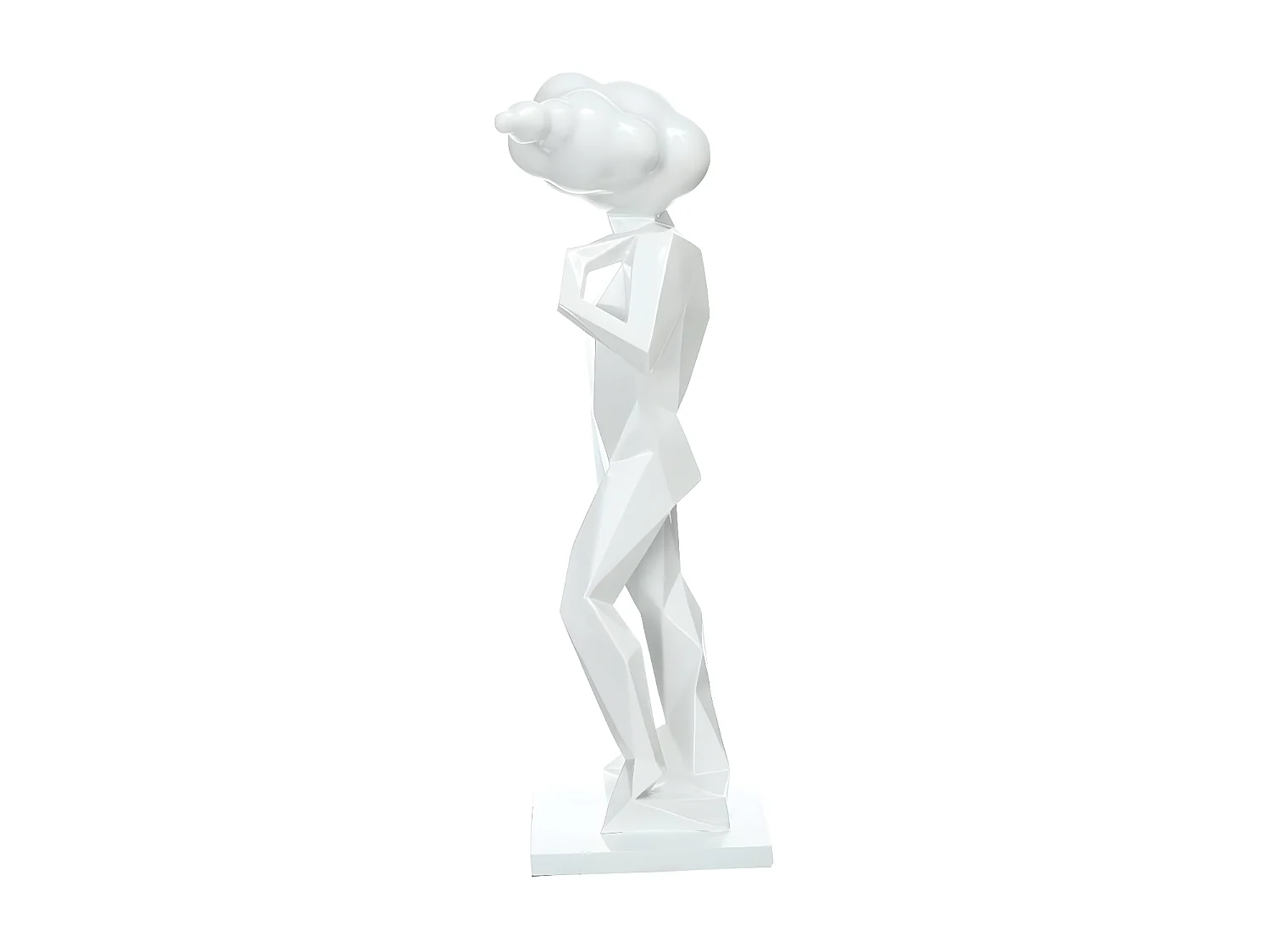 Statue Design "Sculpture Kenya" 56cm Blanc