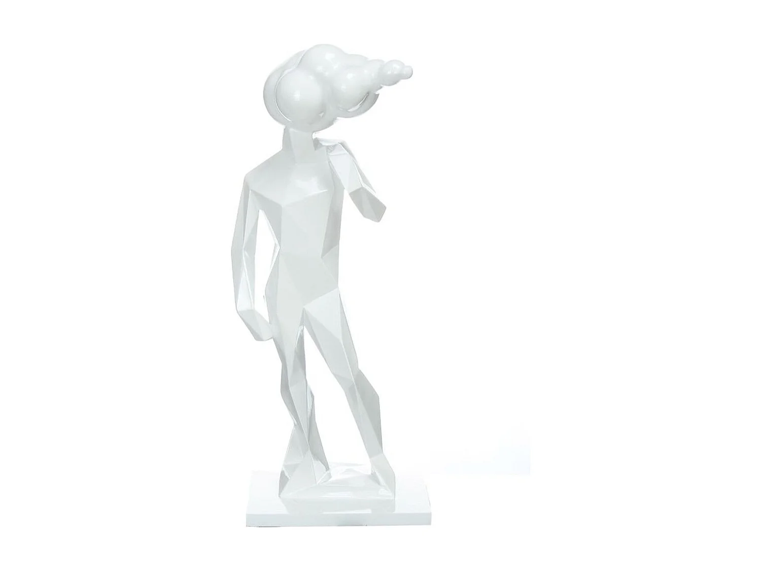 Statue Design "Sculpture Kenya" 56cm Blanc