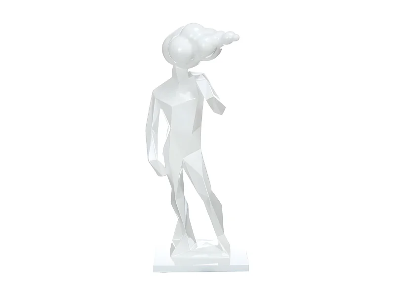 Statue Design "Sculpture Kenya" 56cm Blanc