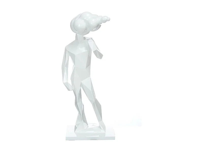Statue Design "Sculpture Kenya" 56cm Blanc