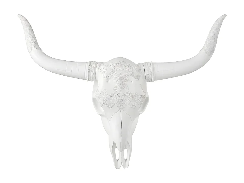 Déco Murale en Résine "Crane" 61cm Blanc