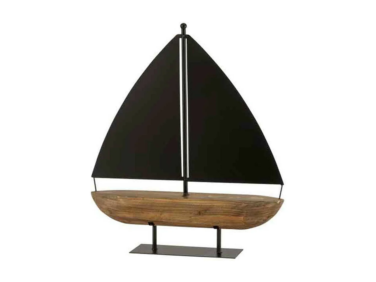 Voilier Déco sur Socle "Bateau" 53cm Marron & Noir