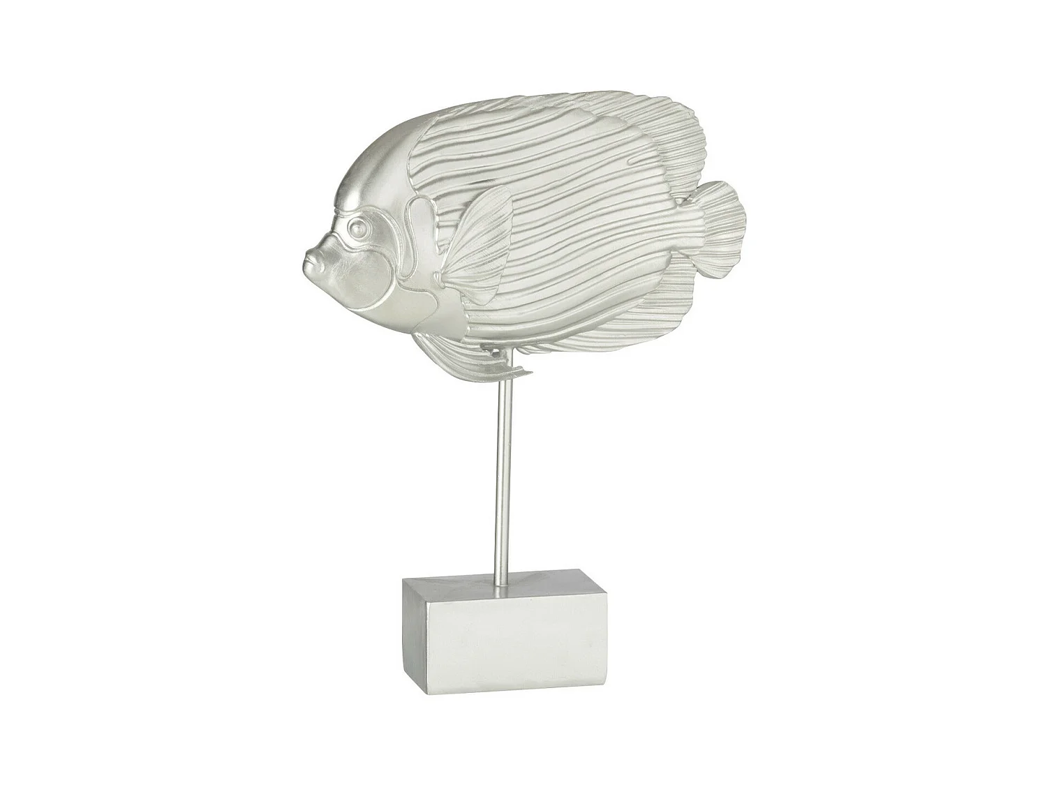Statue Déco sur Pied "Poisson" 32cm Argent