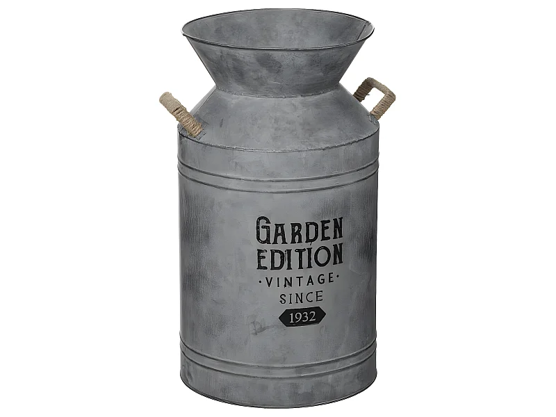 Pot à Lait Déco Vintage "Zinc" 48cm Gris