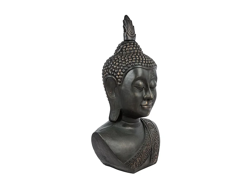Statue Bouddha "Tête Souriante" 113cm Noir