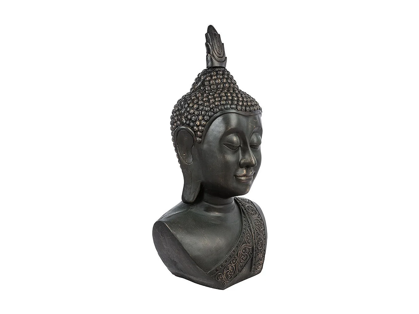 Statue Bouddha "Tête Souriante" 113cm Noir