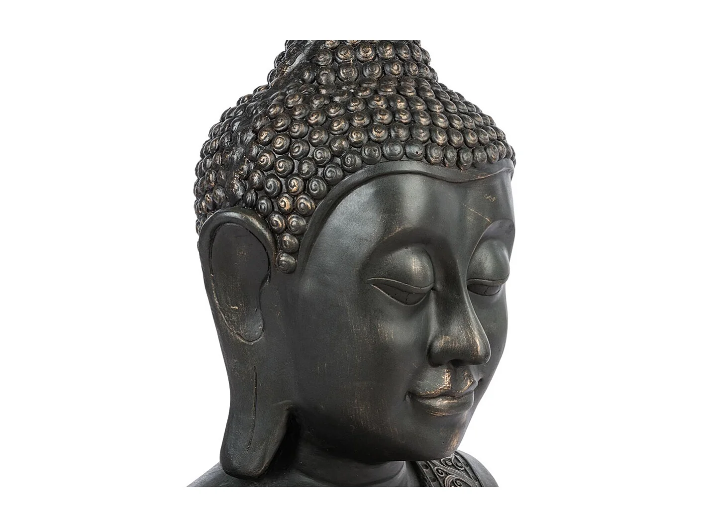 Statue Bouddha "Tête Souriante" 113cm Noir