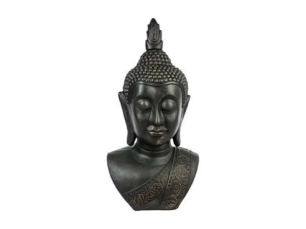 Statue Bouddha "Tête Souriante" 113cm Noir