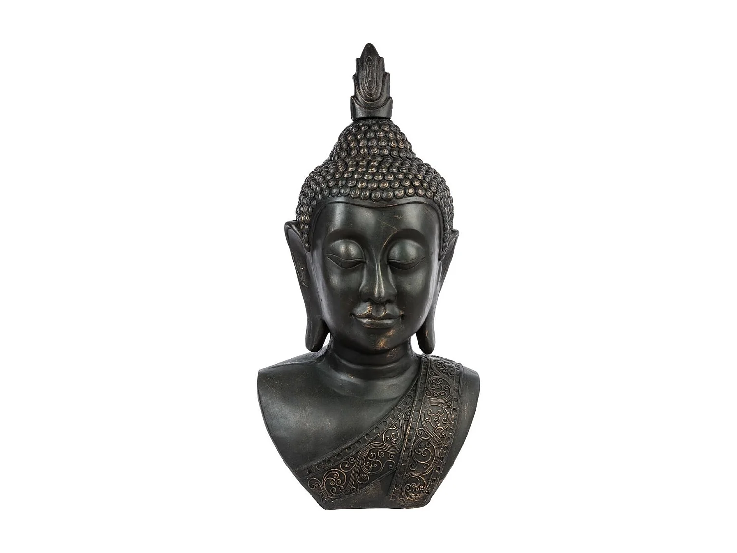 Statue Bouddha "Tête Souriante" 113cm Noir