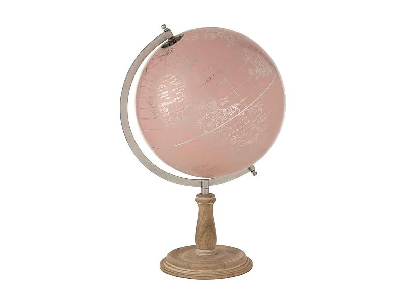 Mappemonde sur Pied Déco "Globe" 55cm Rose & Or
