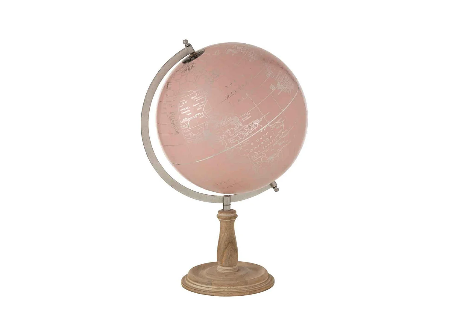 Mappemonde sur Pied Déco "Globe" 55cm Rose & Or