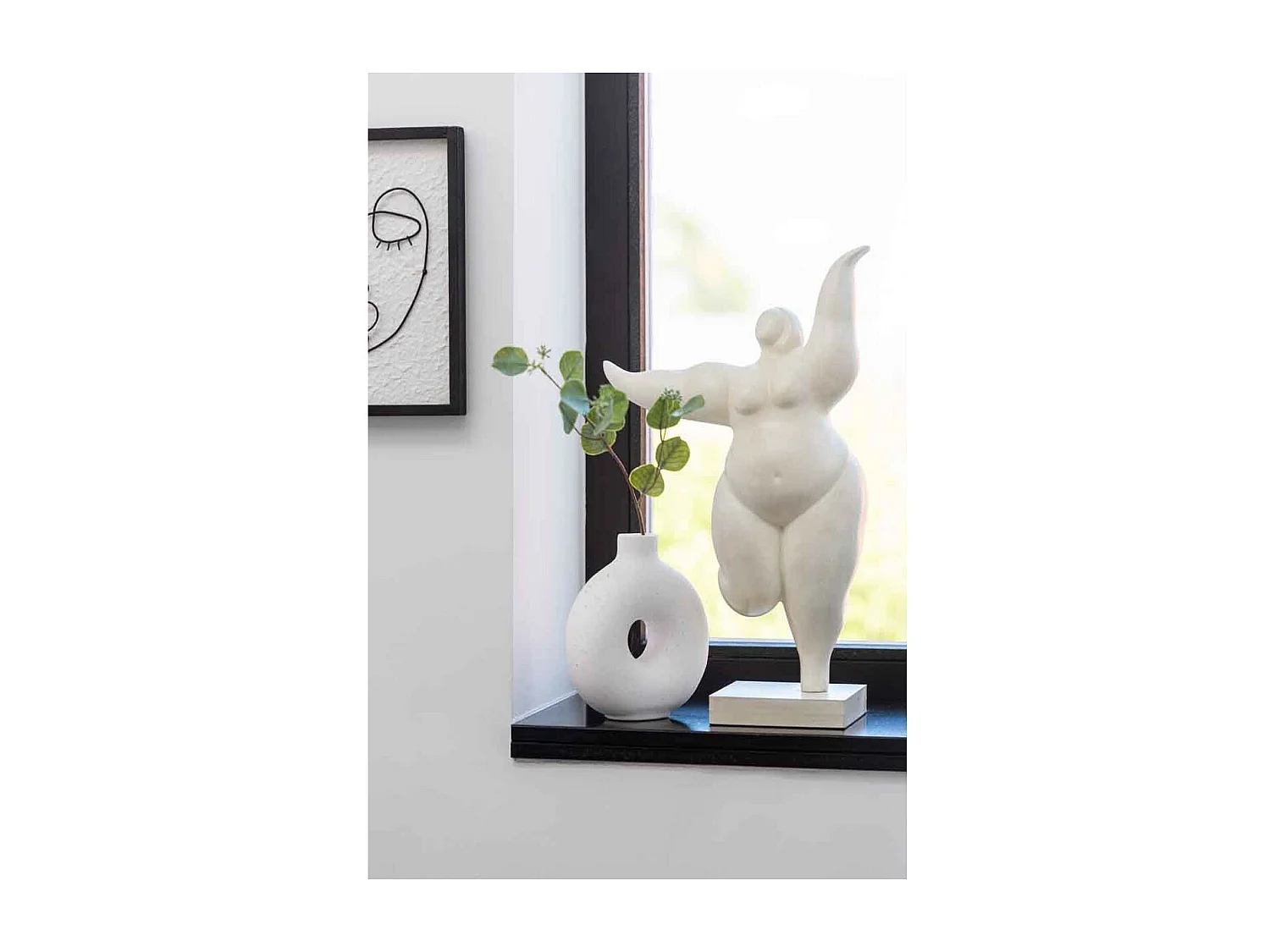 Statuette Figurine Déco "Delphine" 52cm Beige