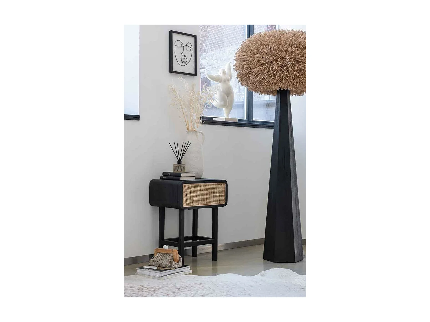 Statuette Figurine Déco "Delphine" 52cm Beige