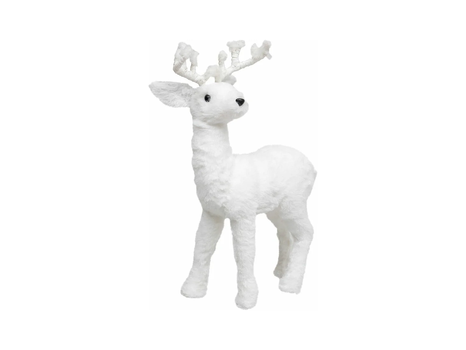 Renne Debout Déco "Manteau" 47cm Blanc