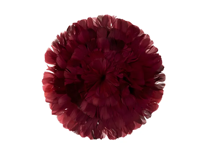 Boule Déco "Plumes" 40cm Bordeaux