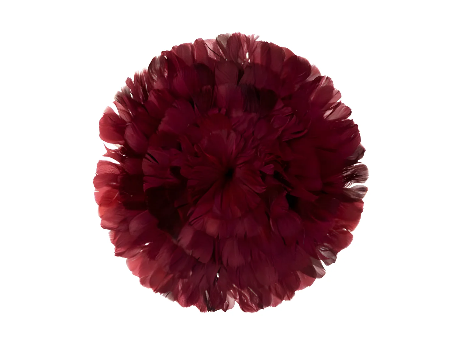 Boule Déco "Plumes" 40cm Bordeaux