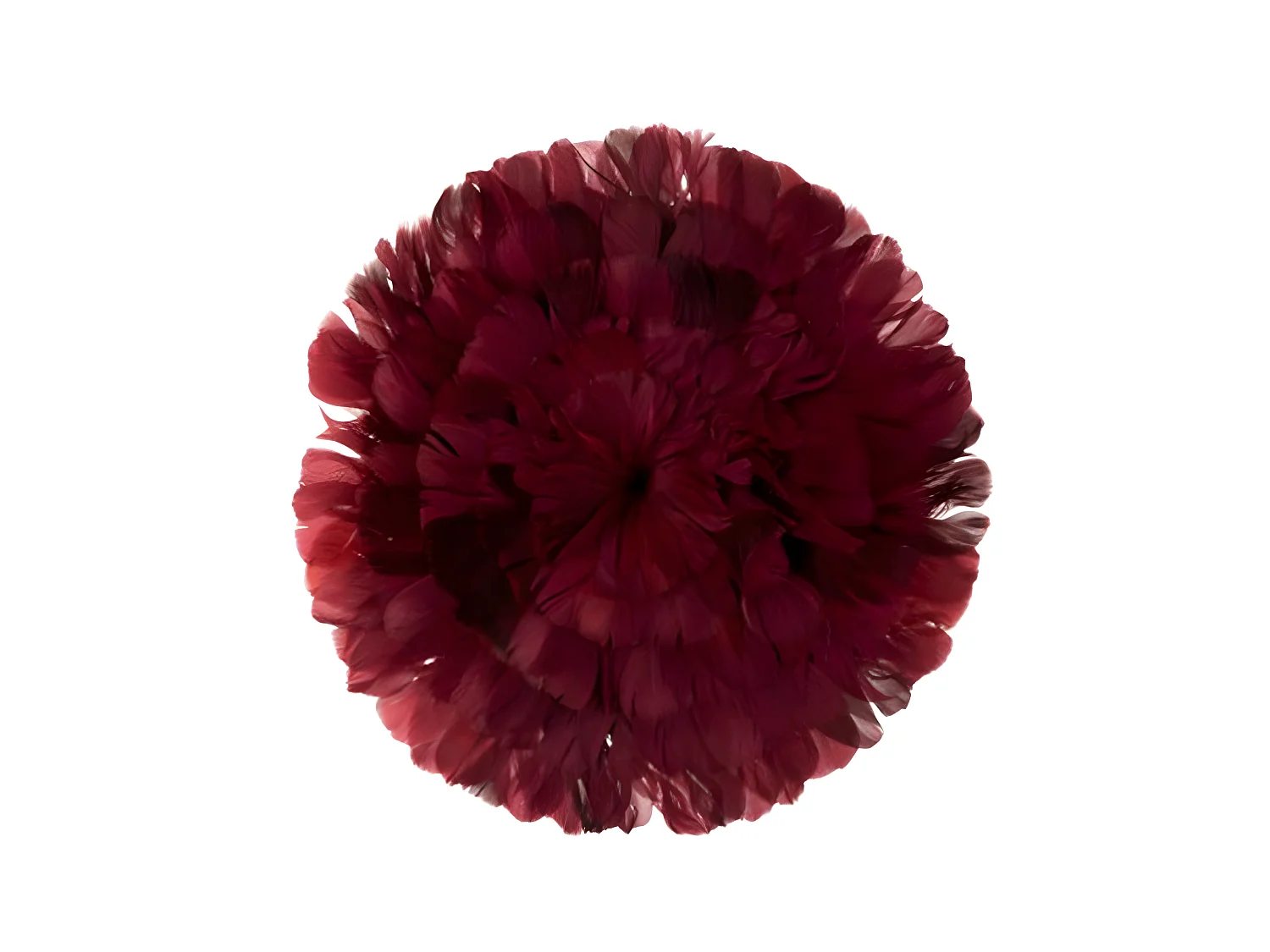 Boule Déco "Plumes" 40cm Bordeaux