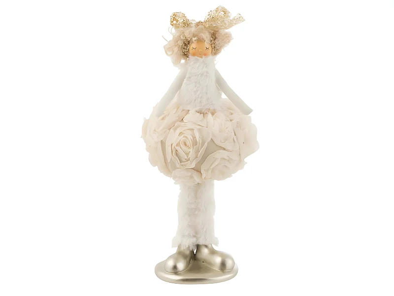Statuette Déco "Fille Hiver" 29cm Champagne