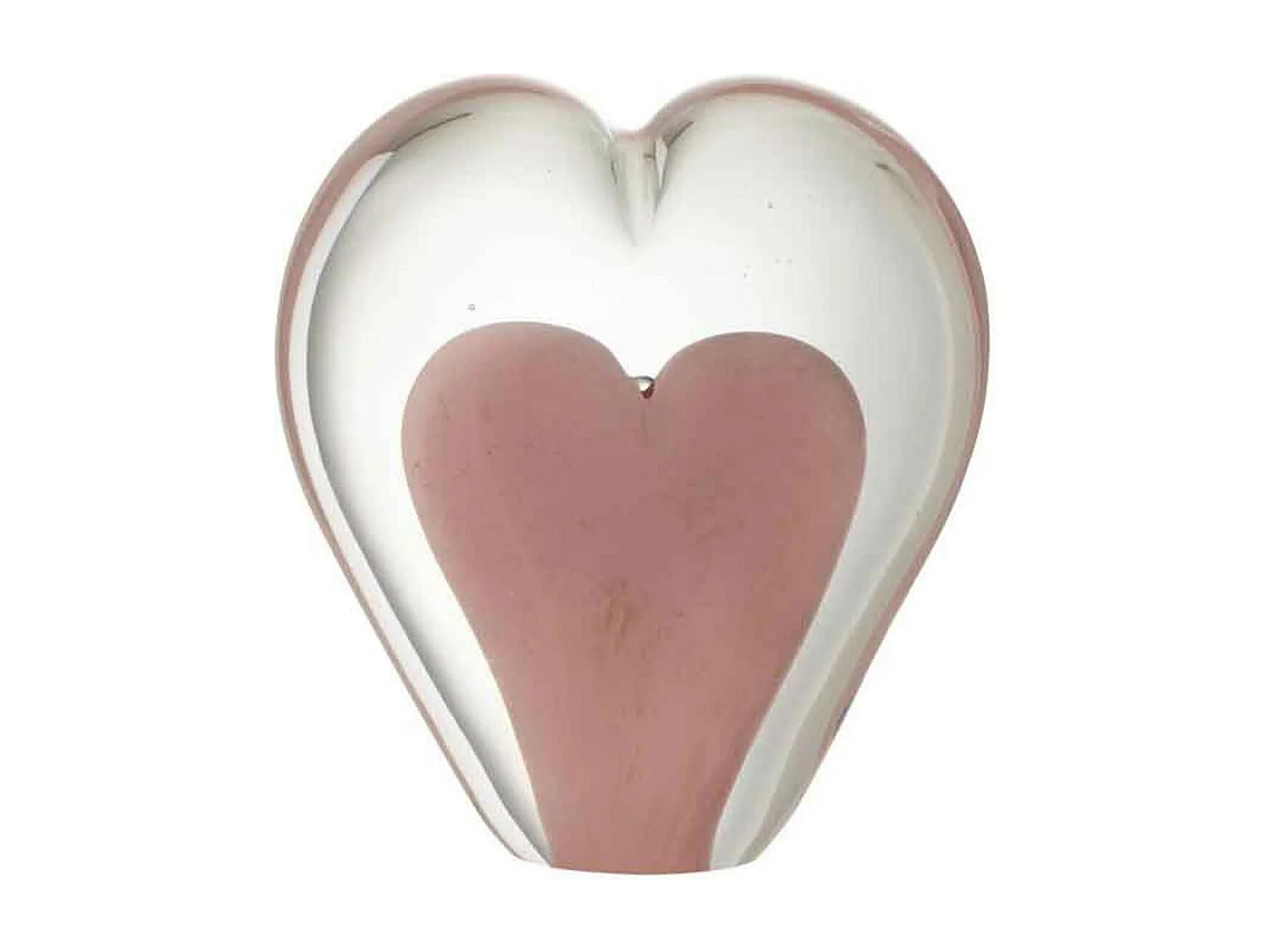 Presse-Papier en Verre "Cœur" 11cm Rose