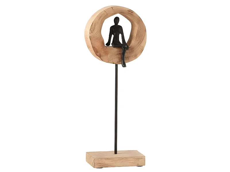 Statuette Déco "Figurine Pensive" 48cm Naturel