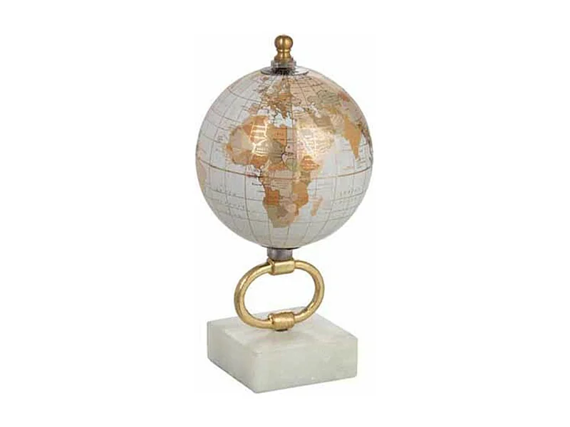 Globe sur Pied en Marbre "Mappemonde" 20cm Or