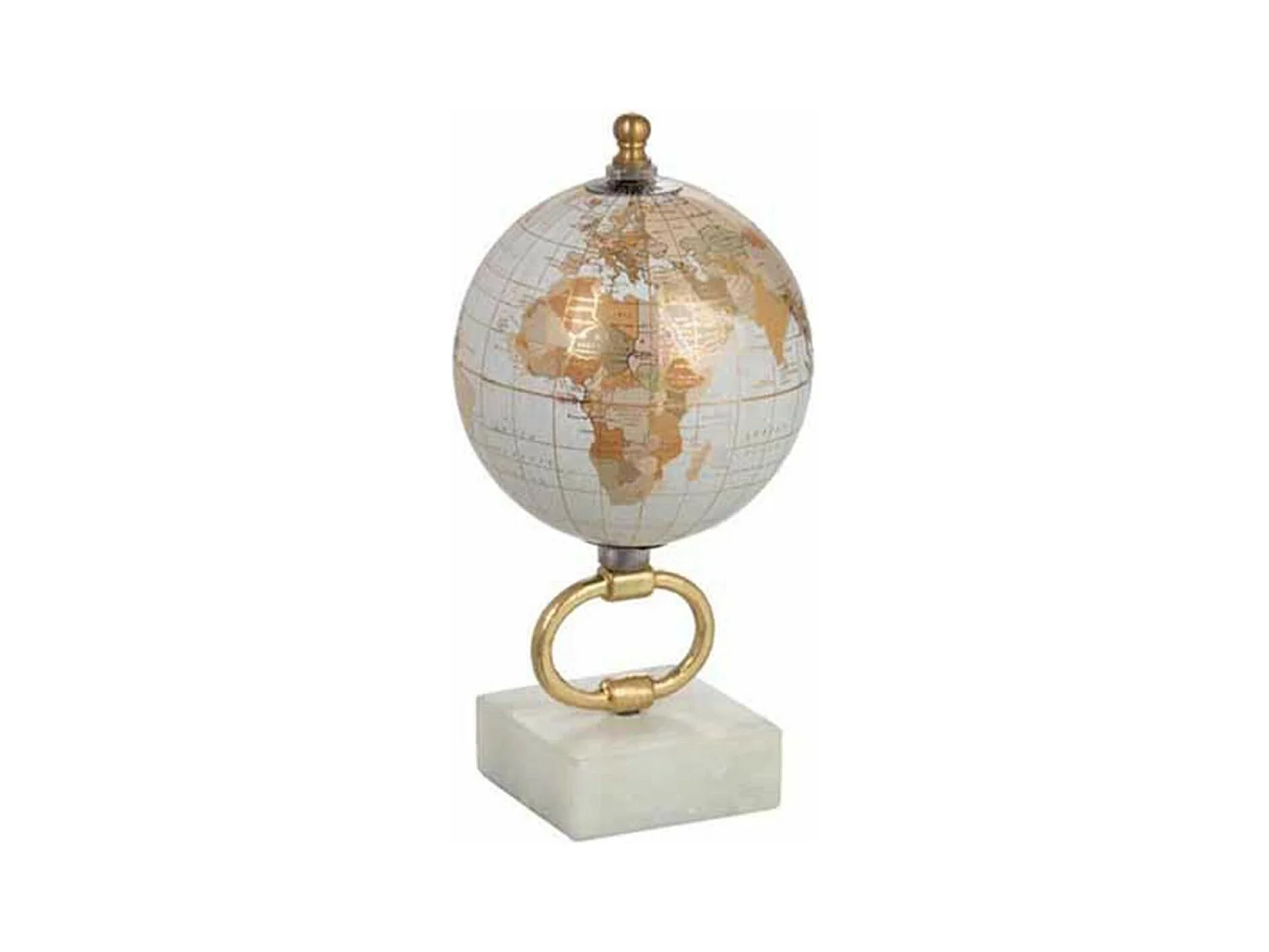 Globe sur Pied en Marbre "Mappemonde" 20cm Or