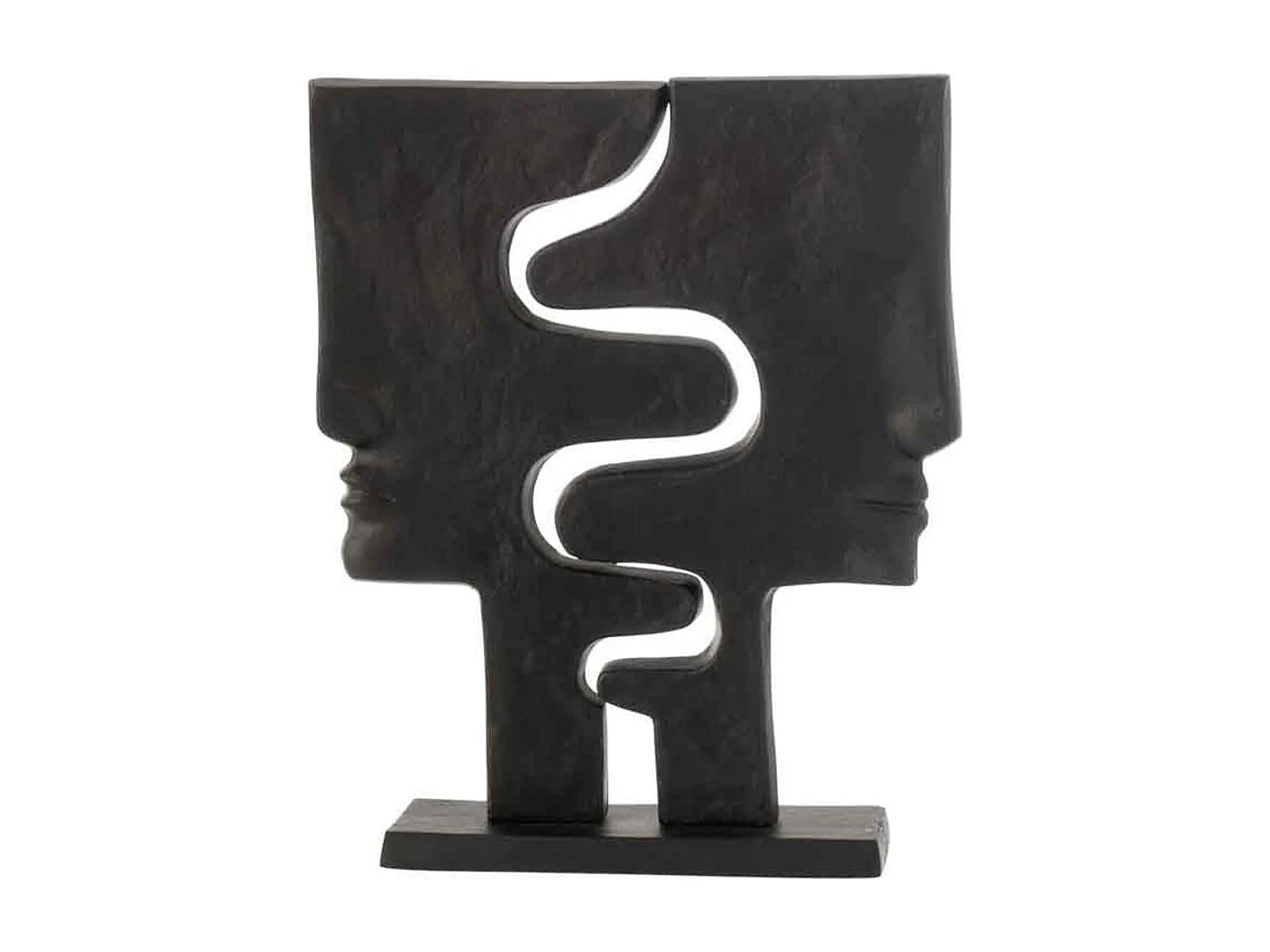 Statuette Déco "Visages Imbriqués" 38cm Noir