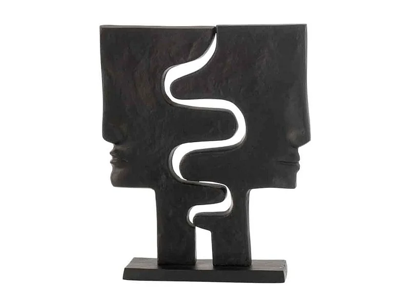 Statuette Déco "Visages Imbriqués" 38cm Noir