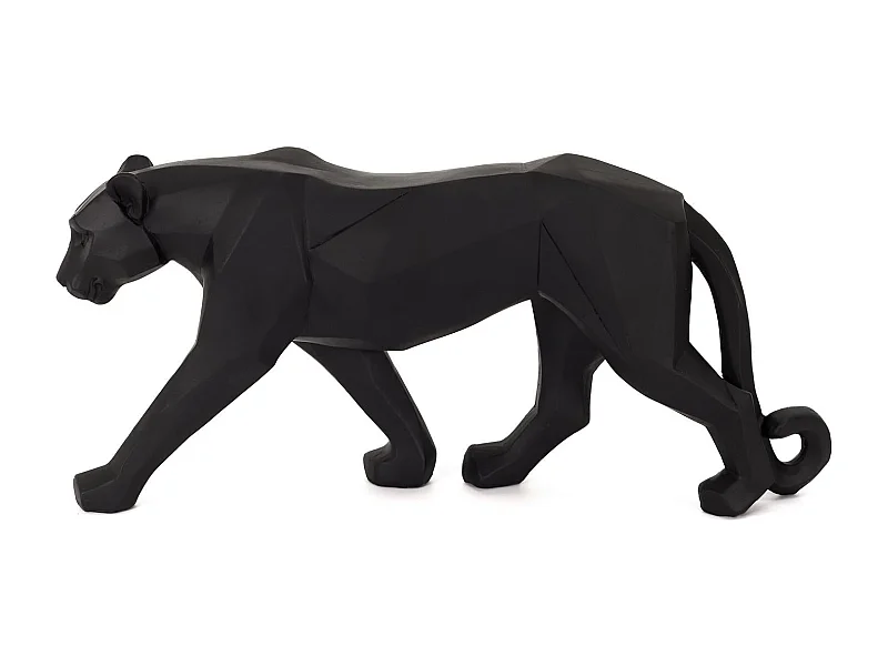 Statuette Déco "Panthère Origami" 40cm Noir